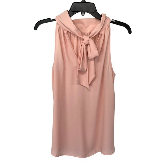 J. Crew | Pale Pink Sleeveless Neck Tie Silky Top 4 - Picture 2 of 5